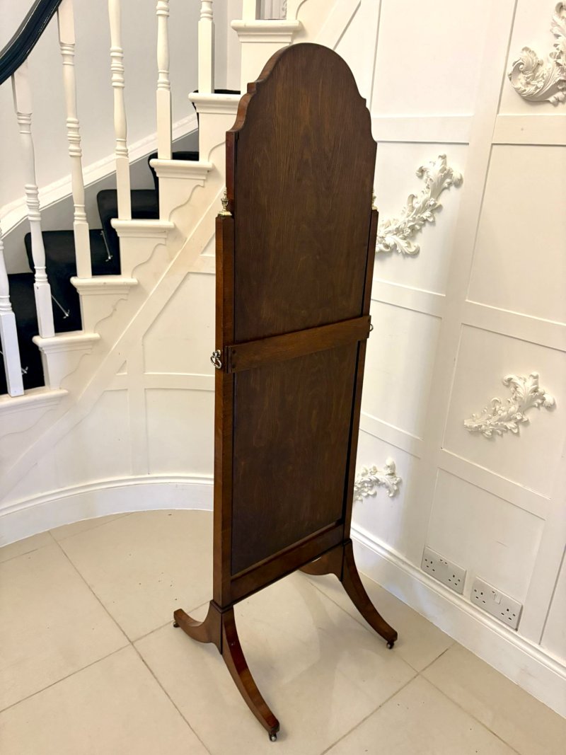 Fine Quality Antique Walnut Cheval Mirror